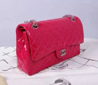 2015 Chanel Classic Flap Bag 1112 Original Patent Leather Rose with Silver Hardware 1112