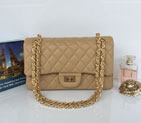 2015 Chanel Classic Flap Bag 2.55 Series Original Lambskin Leather 1112 Apricot Gold 1112