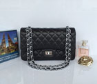 2015 Chanel Classic Flap Bag 2.55 Series Original Lambskin Leather 1112 Black Silver 1112