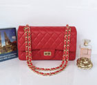 2015 Chanel Classic Flap Bag 2.55 Series Original Lambskin Leather 1112 Red Gold 1112