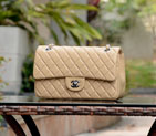2015 Chanel Classic Flap Bag Apricot Sheepskin leather A37586 Silver A37586