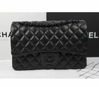 2015 Chanel Classic Flap Bag Original Sheepskin Leather 1113 Black 1113