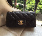2015 Chanel Classic Flap Bag Original Sheepskin Leather A6035 Black with Gold A6035