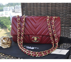 2015 Chanel Classic Flap Bag Sheepskin Leather A92516 Burgundy A92516