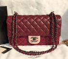 2015 Chanel Classic Flap Bag Sheepskin Leather A92663 Burgundy A92663