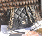 2015 Chanel Classic Flap Bag Sheepskin Leather A94759 Black A94759