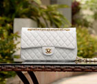 2015 Chanel Classic Flap Bag White Sheepskin leather A37586 Gold A37586