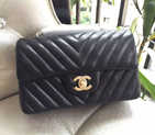 2015 Chanel Classic Flap Bags Original leather A1116 in Black with Gold A1116