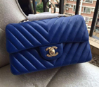 2015 Chanel Classic Flap Bags Original leather A1116 in Blue with Silver A1116