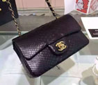 2015 Chanel Classic Flap Bags Python Leather A1116 Black A1116