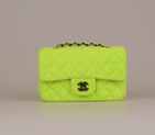 2015 Chanel Classic mini Flap Bag Black Villus 1117 Green 1117