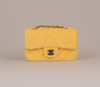 2015 Chanel Classic mini Flap Bag Black Villus 1117 Yellow 1117