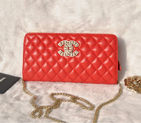 2015 Chanel Clutch Shoulder Bag Sheepskin Leather A94306 Red A94306