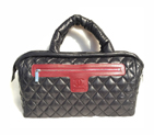 2015 Chanel Coco Cocoon Satchel Bag eiderdown A47205 Black&Red A47205