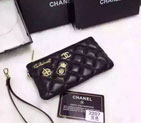 2015 Chanel Coin Purse Black Sheepskin Leather A2207 A2207