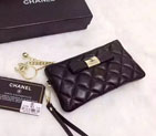 2015 Chanel Coin Purse Black Sheepskin Leather A2225 A2225