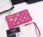 2015 Chanel Coin Purse Rose Sheepskin Leather A2207 A2207