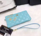 2015 Chanel Coin Purse Skyblue Sheepskin Leather A2207 A2207