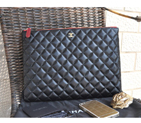 2015 Chanel Computer Bag Sheepskin Leather A82044 Black with Gold A82044