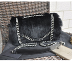 2015 Chanel Cony Hair Flap Bag A92522 Black A92522