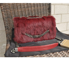 2015 Chanel Cony Hair Flap Bag A92522 Burgundy A92522