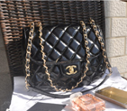 2015 Chanel Flap Bag Iridescent Leather A94758 Black A94758
