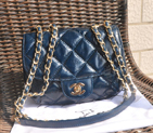 2015 Chanel Flap Bag Iridescent Leather A94759 Royalblue A94759