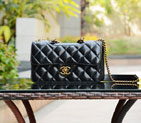 2015 Chanel Flap Shoulder Bag Original Oil wax leather A67031 Black A67031