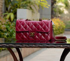 2015 Chanel Flap Shoulder Bag Original Oil wax leather A67031 Claret A67031