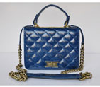 2015 Chanel Iridescent Leather A69049 Shoulder Bag Blue A69049