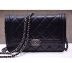 2015 Chanel LE Boy A33815 Caviar Leather Flap Shoulder Bags Black with Ancient silver A33815