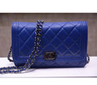 2015 Chanel LE Boy A33815 Light Caviar Leather Flap Shoulder Bags Blue with Black Polished A33815