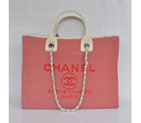 2015 Chanel Large Canvas Tote Shopper Bag A68046 Pink A68046