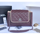 2015 Chanel Large Original Caviar Leather Messenger Bag A90456 Burgundy A90456