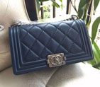 2015 Chanel Le Boy Flap Shoulder Bag Original Leather A92105 in Blue A92105