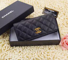 2015 Chanel Matelasse Bi-Fold Wallet Original Leather A219002 Black A219002