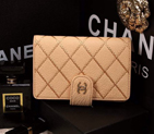 2015 Chanel Matelasse Bi-Fold Wallet Original Leather A9558 Apricot A9558