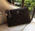 2015 Chanel Matelasse Zip Around Wallet Original Leather A31514 Black A31514