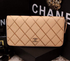 2015 Chanel Matelasse Zip Around Wallet Original leather A9559 Apricot A9559