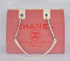 2015 Chanel Medium Canvas Tote Shopper Bag A68045 Pink A68045