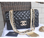 2015 Chanel Quilted Flap Handbag A35876 in Black A35876