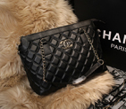 2015 Chanel Sheepskin Leather Shoulder Bag A68038 Black A68038