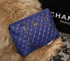 2015 Chanel Sheepskin Leather Shoulder Bag A68038 Blue A68038