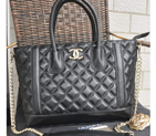 2015 Chanel Shopper Bag Sheepskin Leather A67915 Black A67915
