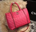 2015 Chanel Shopper Tote Bags Sheepskin Leather A68035 Rose A68035