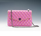 2015 Chanel Shoulder Bag Lambskin Leather A6989 Pink A6989