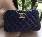 2015 Chanel Shoulder Bag Original patent Leather A99256 Blue A99256