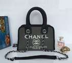 2015 Chanel Small Canvas Tote Shopper Bag A68043 Grey A68043