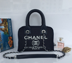 2015 Chanel Small Canvas Tote Shopper Bag A68043 Royal A68043