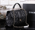 2015 Chanel Top Handle Bag Sheepskin Leather A67119 Black A67119